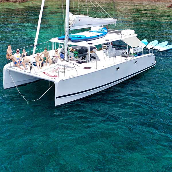 under the catamaran